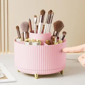 Makeup Brush Storage Box, 1 Count Multi-functional Rotating Makeup Brush Holder, Durable Makeup Organizer for Bedroom Bathroom, Makeup Storage Organizer,  Bedroom Accessories