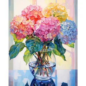 Flower Stamped Cross Stitch Kits - Colorful Flower Counted Cross Stitch Kits for Beginners Adults Needlepoint Cross-Stitch Patterns Dimensions Needlecrafts Embroidery Kits Arts and Crafts