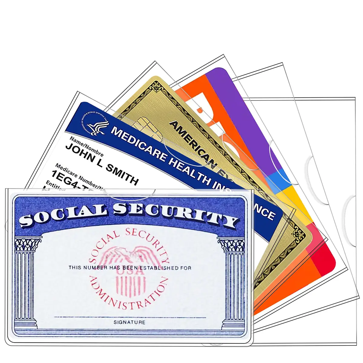 6 Pack Clear Social Security Card Holder, Social Security Card Protector Sleeve, New Medicare Card Protector Sleeve, Credit Card Holder, SSN Card Prot