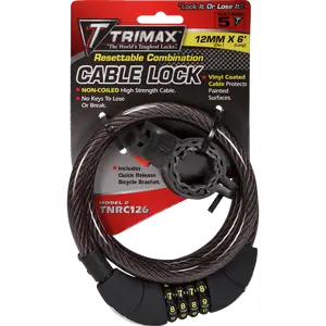 Trimax Trimaflex Cable Locks - Combo and Cable Locks - 72-inch