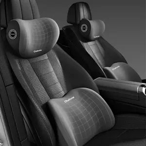 Chebotte Car Seat Headrest & Lumbar Support Kit Ergonomic Memory Foam Neck Pillow & Back Cushion for Drivers Suitable for Car Office Chair