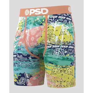 PSD Mens Haiden Deegan Paisley Boxer Brief - Standard Length 7 Inch Inseam, Soft and Breathable Poly Blend Fabric