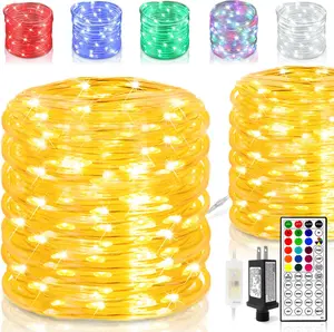 80Ft Rope Lights, Warm White with 16 Colors 240LEDs Outdoor String Lights, Connectable Color Changing with Remote, Waterproof Plug in Outdoor String Lights for Christmas Decor Wedding Patio Pool