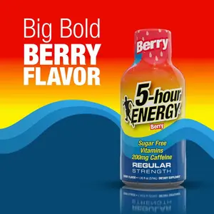 Regular Strength 5-hour ENERGY Berry Flavor Energy Shot Supplement, 30 Count (1.93 Fl Oz Each), Sugar-Free, 0 Calories, Amino Acids, B Vitamins, for Fitness & Healthcare Dietary Needs