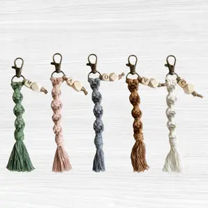 Custom Macrame Initial Keychain | Personalized Boho Bag Charm & Keyring