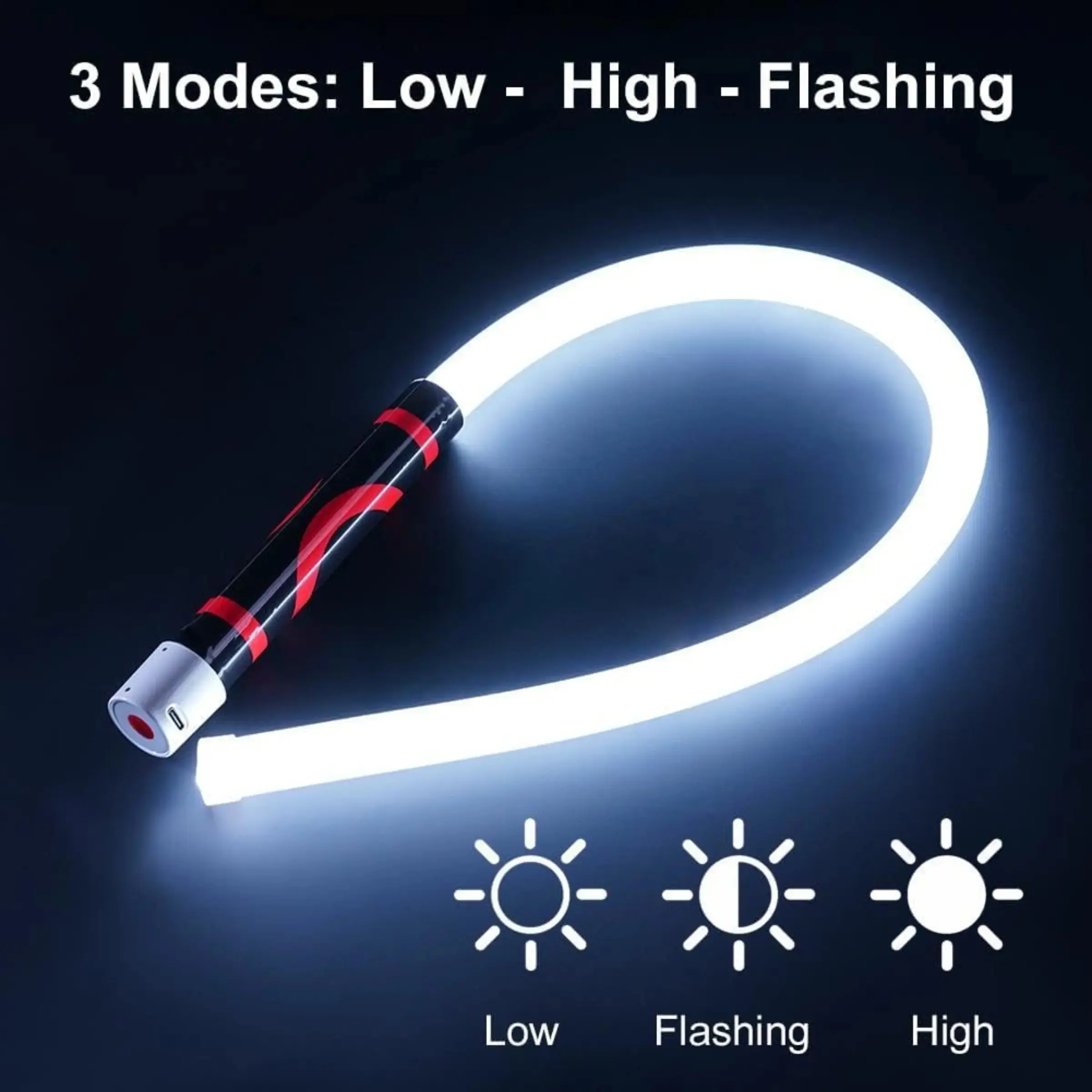 30-Inch Rechargeable Flexible LED Light Stick - Portable Cordless Light, Rechargeable Flashlights High Lumens, 3 Brightness Modes for Car Repair, Garage Use, 618 Gifting Option