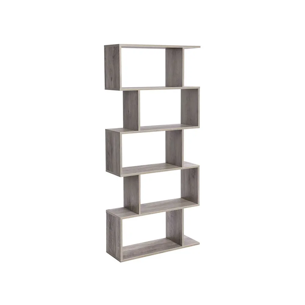 VASAGLE Wooden Bookcase, Display Shelf and Room Divider, Freestanding Decorative Storage Shelving, 5-Tier Bookshelf, 9.4D x 27.6W x 62.6H