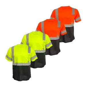 4 PACK SHIRT Hi Visibility Reflective Safety Shirt / 100% Polyester Birdeye mesh fabric (See size information on description