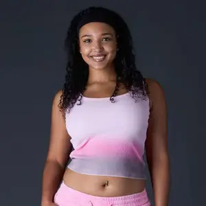 Women’s Gradient Ribbed Tank Top – Sleeveless Crop Cami for Summer Casual & Streetwear