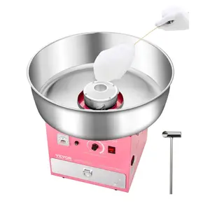 summervibes VEVOR Electric Cotton Candy Machine, 1000W Commercial Candy Floss Maker with 20.5 in Stainless Steel Bowl, Sugar Scoop, and Drawer, Easy Home Use, Perfect for Kids Birthday, Family Party, Pink