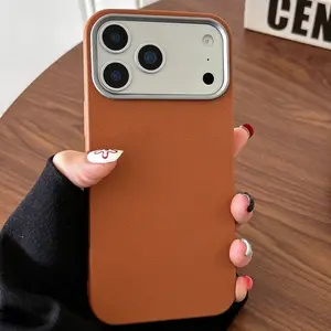 2 Pcs Luxury Leather Texture Phone Case,【Buy 1 Take 1】 Shockproof Anti-Scratch Cover, Full Camera Lens Protection, Durable Anti-Drop Case for iPhone 12 13 14 15 16 17 Pro Max, Unisex Daily Use