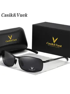 Men's Professional Cycling Mountain Bike Glasses, Night Vision Polarized Lenses, Full Metal Frame, Suitable for Road Mountain Outdoor