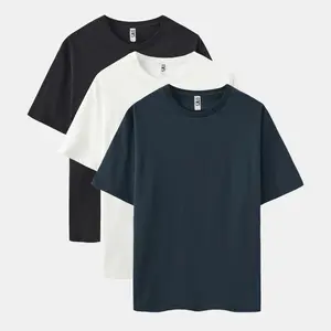 Men's Solid 3-Pack Classic Short-Sleeve Crew Neck T-Shirts - Black, White, Navy, Stylish Casual Day Tops