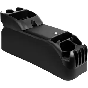 Moblorg Center Console for Minivans, SUVs, Middle Van Console, Extra Cup Holders, Large Storage, 27"L x 11.5"W x 8.5"H,Made in USA (Black)