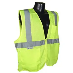 Radians SV2ZGM 2XL Hi-Viz Green Poly Mesh Vest Class 2 Zip Front