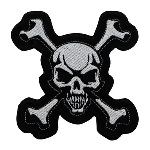 Cross Bone Skull embroidered Biker patch