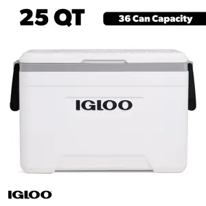 Igloo 25 QT Marine Hard-Sided Cooler - White, Sports & Outdoor Camping Hiking Camp Kitchen Cooler