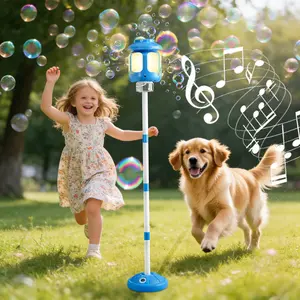 Bubble Machine for Kids Bubble Blower Maker with Lights and Music Automatic Bubble Stand Machine for Parties Birthday Wedding Toddlers Kid Summer Outdoor Toys