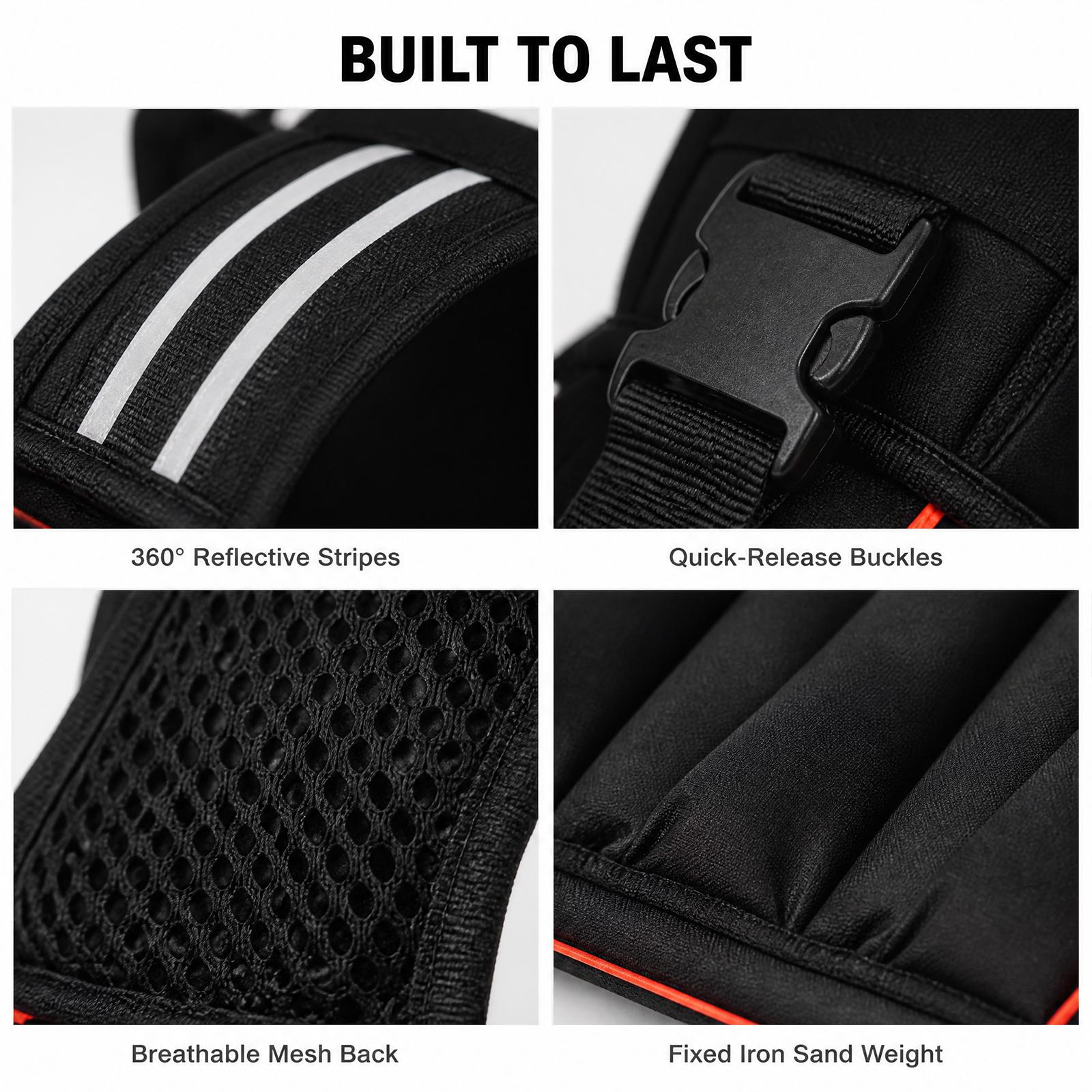 Weighted Rucking Vest - Men's, Women's Workout Gear with 8lbs-25lbs Options, Detachable Phone Pouch for Walking, Weight Training, Weighted Vest