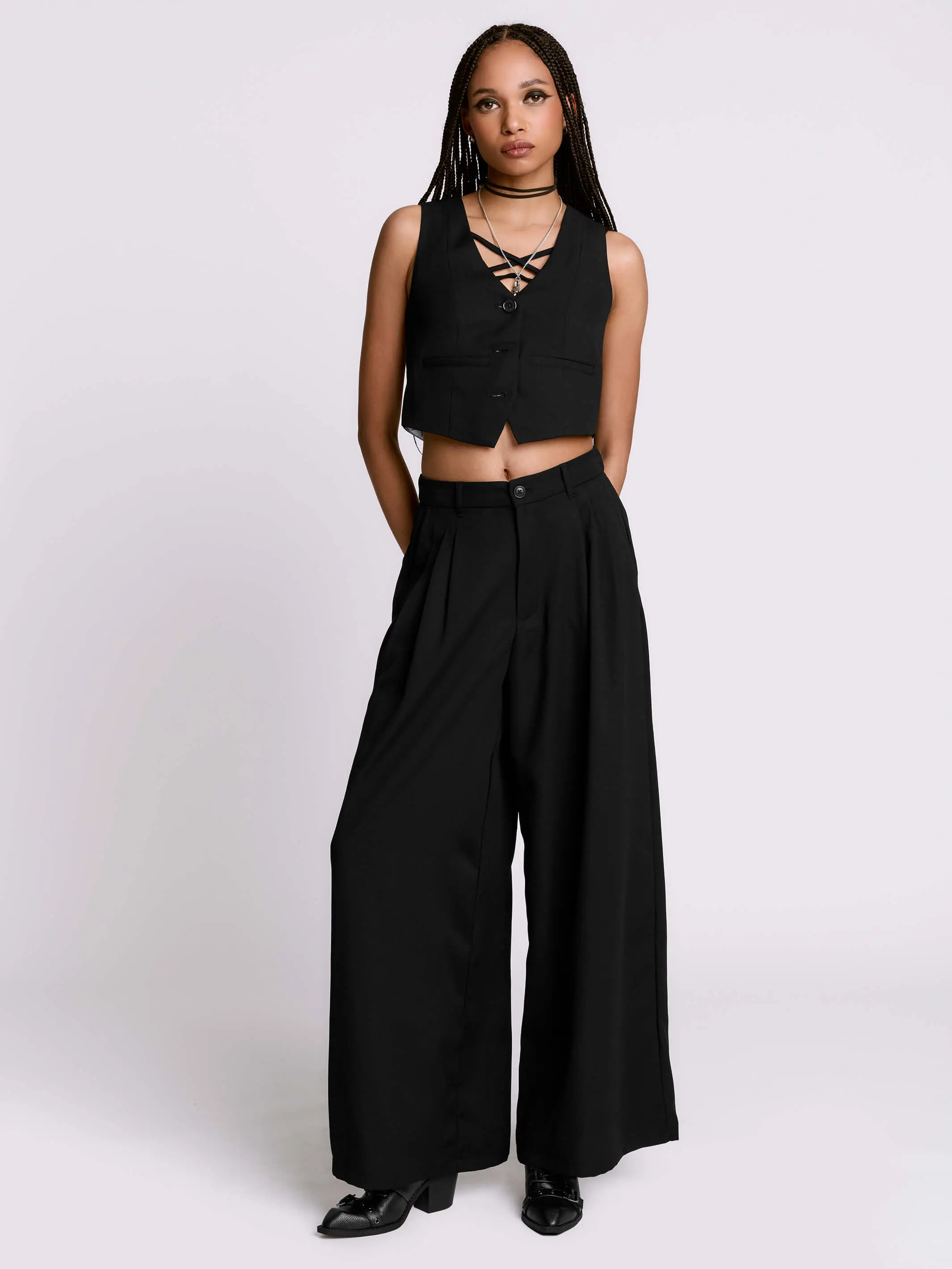 Wide Leg Corporate Goth Trouser
