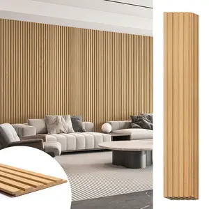 【New】Art3d  6-Pack 3D Textured MDF Wood Slat Wall Panels, 94.6" x 7.4", Covers 28.91 Sq.Ft., DIY Interior Wall & Ceiling Decor Panels
