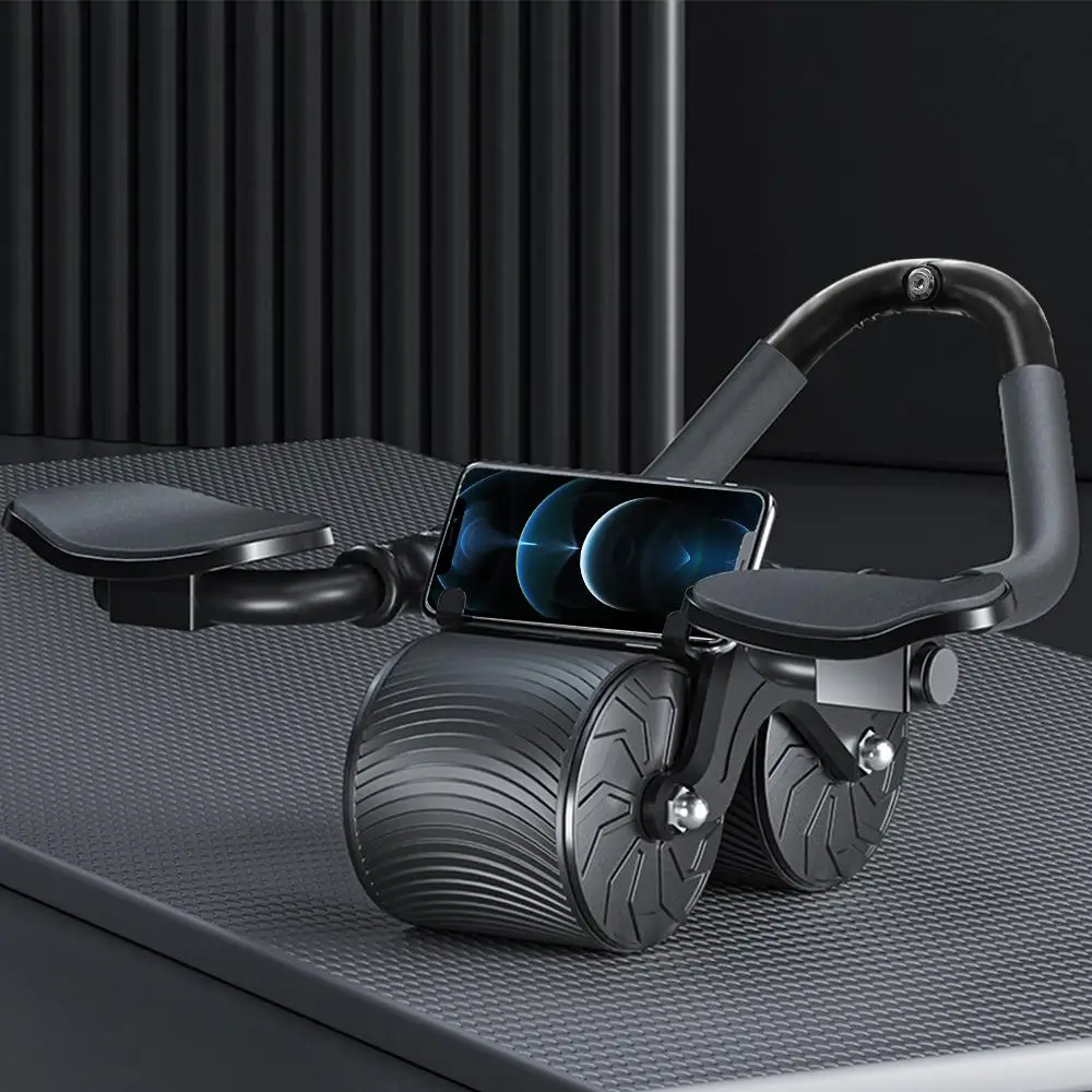 Abdominal Wheel, Abdominal Wheel Roller with Non-slip Handle, Phone Holder Design Crunch Fitness Equipment for Home Gym, Gym Accessories for Men & Wom