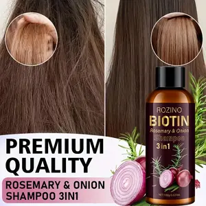 100g Biotin Rosemary & Onion 3-in-1 Shampoo, nourishes scalp, strengthens hair, cleans and controls oil, multi-effect care for hair