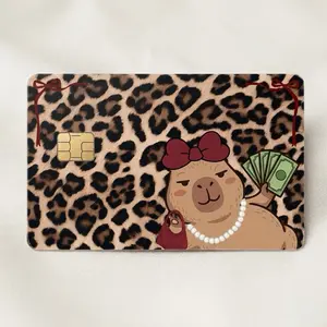 Capybara Leopard Credit Card Skin Premium Waterproof Vinyl Sticker Aesthetic Card Cover 3.37 x 2.125 in Scratch Resistant & Durable