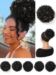 Natural Messy Bun Hair for Women, Synthetic Loose Wave Bun Hair is Ponytail Extension with Elastic Drawstring, Drawstring Ponytail Extensions, Gorgeous Bun Perfect for Beginners Daily Wear &Party Use, Synthetic Curly Hair (8 Inch)