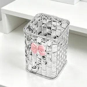 Large Capacity Transparent Acrylic Cosmetics Organizer Storage Box, Multi-Functional Desktop Organizer with Drawers, Ideal for Makeup Brushes, Lipsticks, Stationery