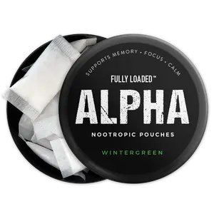 ALPHA Wintergreen Nootropic Pouches by Fully Loaded - Calm, Focus, Memory - Sugar Free Healthcare Edible
