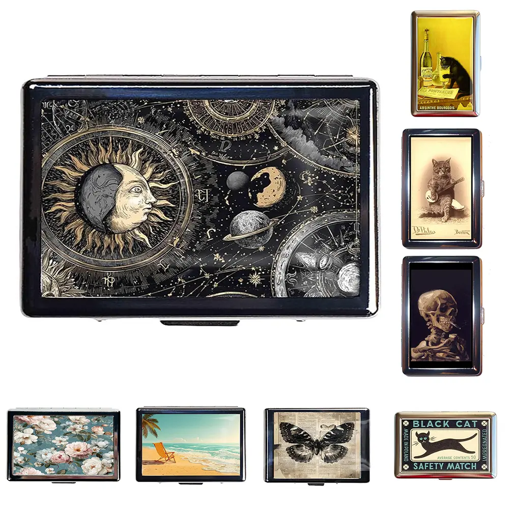 New Vintage Versatile Metal Storage Case with Easy Snap, Elegant and Retro style Card Box for Credit Cards Cash Id Business Cards