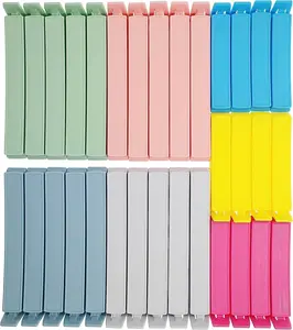 32 PCS Food Bag Clips for Food Storage & Freezer, Curved‑Design Plastic Food Clips for Kitchen & Home Use, 2 Sizes (11cm x 20, 7.8cm x 12)