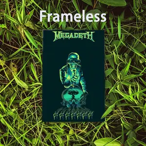 Band M-Megadeth Poster Modern art 2D poster, suitable for bedroom living room decor. Vibrant colors, clear images ideal for home office decor Canvas Material
