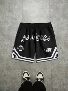 Men's Regular Fit Los Angeles Print Graphic Shorts, Casual Comfy Breathable Printed Shorts for Summer, Men's Bottoms for Daily Wear