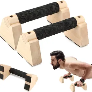 Wooden Home Push-Up Stand, Handstand Training Equipment, Wooden Calisthenics Bar, Single Bar, Gym Bar, Push-Up Handle, Men's Fitness Gear