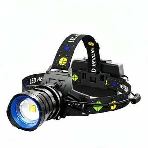 SKYWOLFEYE 150000 Lumen Rechargeable Headlamp Long Battery Life Detachable, 5 Modes Super Bright 30W Bulb IP68 Waterproof 90 ° Adjustable Headlight for Outdoor Camping Fishing Running Hunting Tactical Flashlight