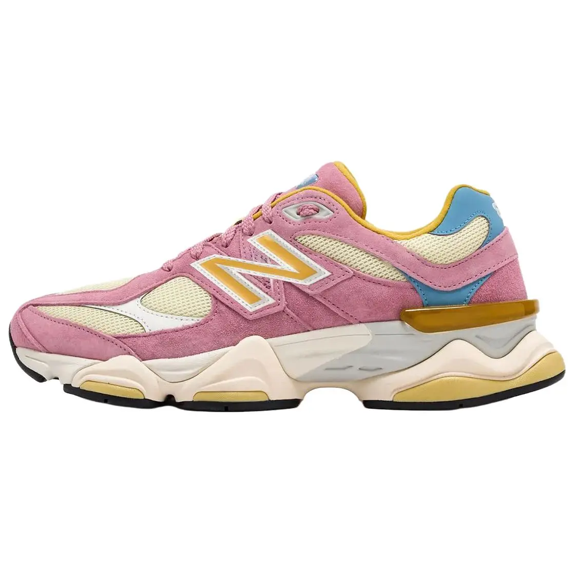 NEW BALANCE 9060 Women's Pink Suede Sneaker, Lightweight Cushioned Casual Walking Shoes for Everyday Wear, Footwear, Sports Shoes