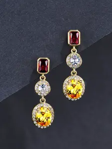ICED CHICS 1 Pair Hip-hop Synthetic Zircon Stud Earrings, Artificial Cubic Zirconia Earrings, Ear Studs, Copper Inlaid Zircon, Elegant and Noble, The Perfect Choice for Dates, Banquets and Weddings, Stud Earring Jewelry