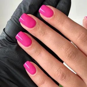 Pink Story Vivid Fuchsia Press-On Nails | CurvLife Nail | 24pcs Short Square Fake Nails | Glossy Finish with Bold Fuchsia Hue & Radiant Shine | Easy to Apply, Comfortable Fit & Long-Lasting Hold | Perfect for Night , Parties, Clubbing & Glamorous Events