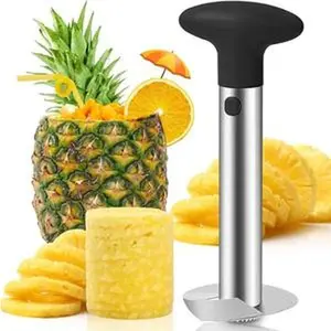 Serrated Pineapple Corer and Slicer for Efficient Core Removal and Precise Slicing - Plastic Tool for Effortless Pineapple Prep
