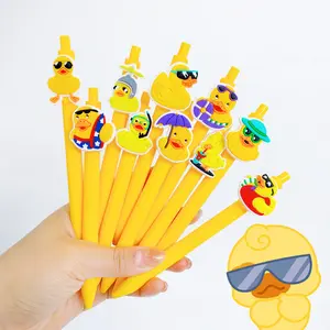 Creative Big Mouth Duck Sticker Ballpoint Pens, Small Duck Series, Student Signature Pens, Random Style, Perfect Gift for Classmates