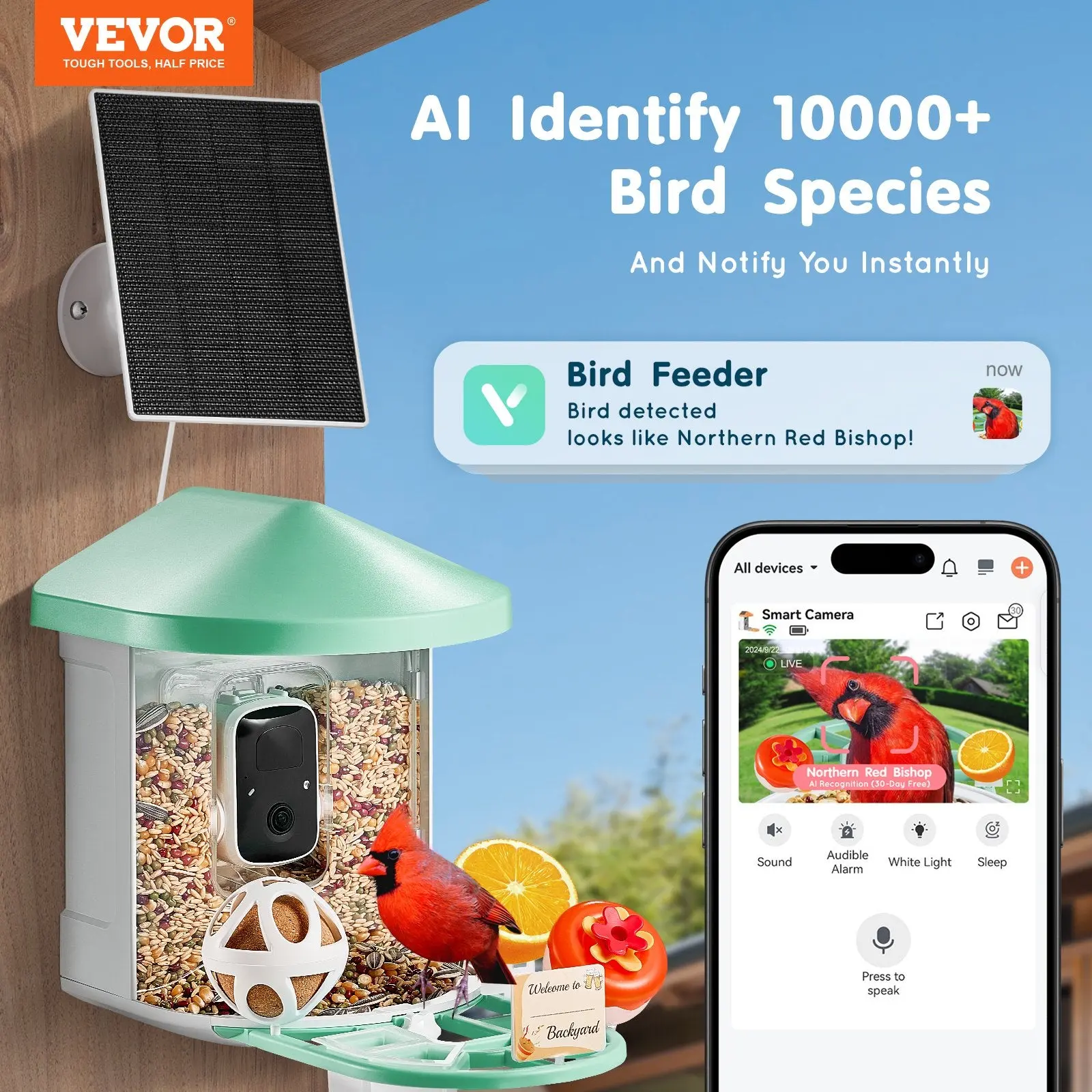 The AeroBirdWatch™ AI Smart Bird Feeder with 2K HD Camera & Auto Capture