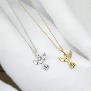 FWJ - STAINLESS STEEL JEWELRY-1.5MM LINK PHOENIX NECKLACE-15.5"