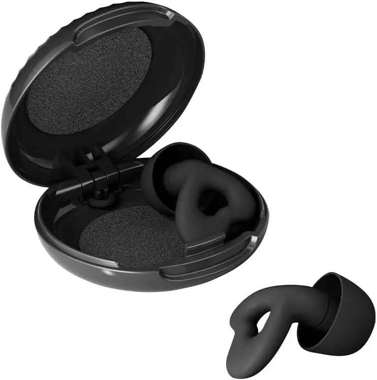 Ear Plugs for Sleep 32dB Noise Reduction Soft Comfy Reusable Silicone Earplugs for Work Travel Study Hearing Protection (Black, Heart)