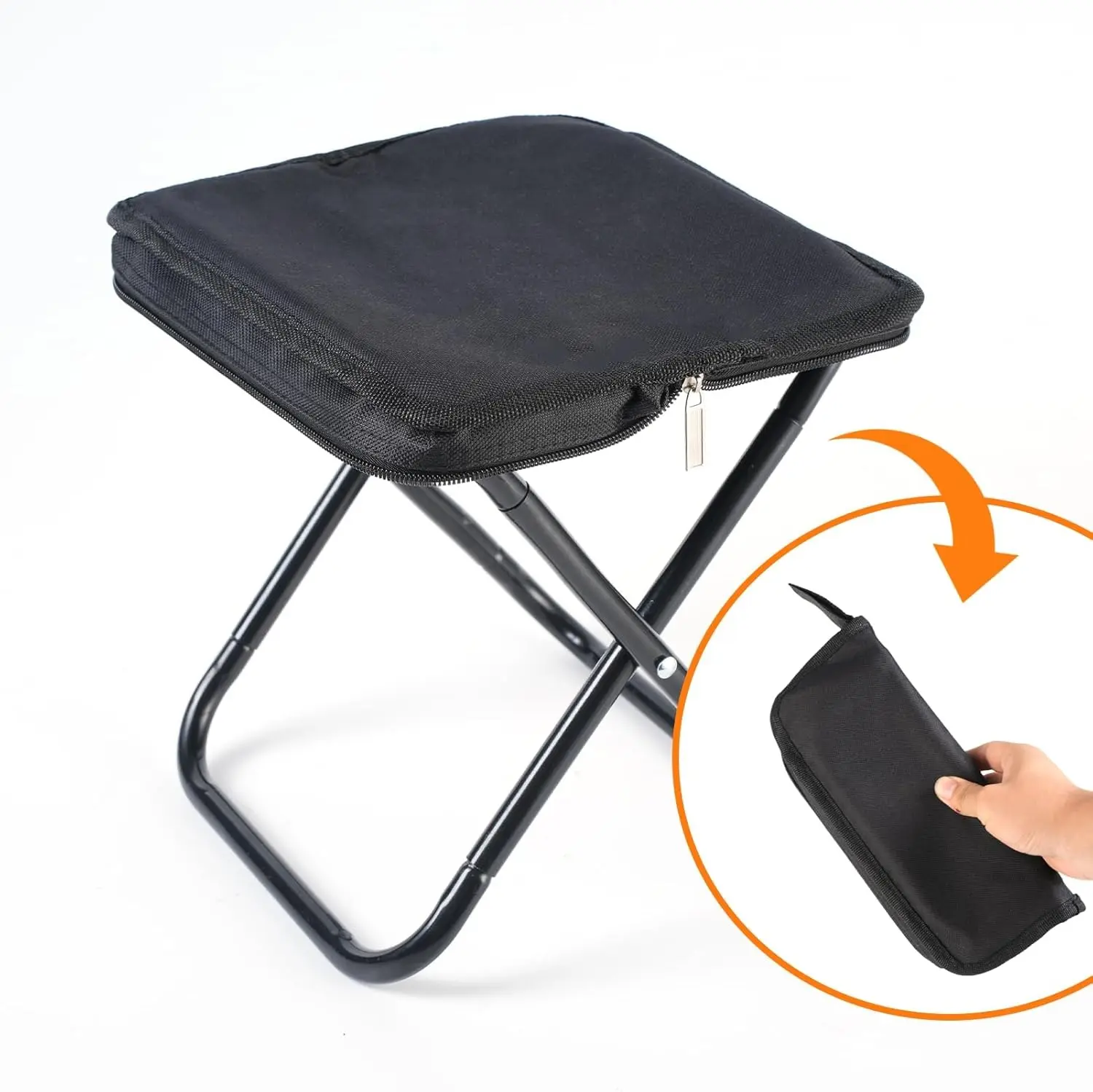 Portable Folding Outdoor Camping Chair, 1.1lb Ultra-Light Foldable Chair with Carry Bag, 200lbs Weight Capacity for Travel Fishing, Perfect Holiday Gift