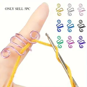 5/ 10pcs Adjustable Crochet Loop Rings, Metal Knitting Tension Rings for Crafting, Crochet Tools - Perfect Gift for Crochet Enthusiasts, Sizes 7-11