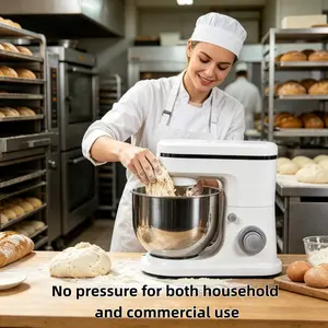 1pcs Mini Bakery Startup Owners 6L Versatile Multifunctional Electric Mixer, Shockproof Body Egg White & Cream Stirring Device, for Small Commercial Counter Use, Household Noodle Maker Fresh Milk Dough Kneader
