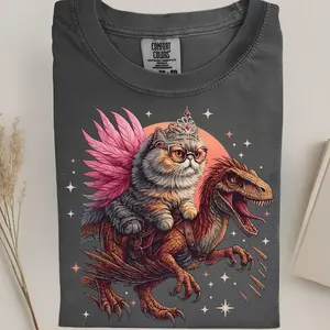 Comfort Colors Trending Princess Donut And Mongo T Shirt, Dungeon Crawler Carl Fantasy Book Reader Geeky Cat Lover Tshirt, Donu Mongo Bookish Merch Tee, Unisex Casual Graphic T-Shirts