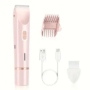 Double Head Women's Electric Shaver - Wet and Dry Hair Removal - Portable Face, Eyebrow, Leg and Underarm Bikini Trimmer, Dual Head Design, Rechargeable USB Charging, Stainless Steel Blades, Gentle and Effective Shave Girls Gift Beach Photoshoot
